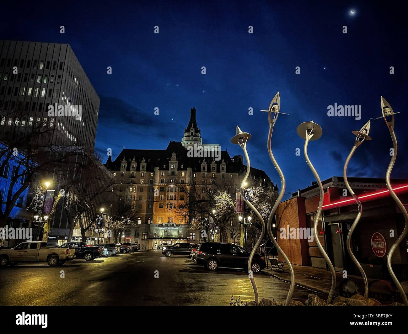 Saskatoon Night Time Foto Stock