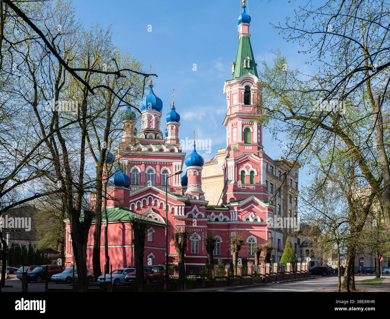 Chiesa della Santissima Trinità Chiesa ortodossa in stile eclettico a riga, Lettonia Foto Stock
