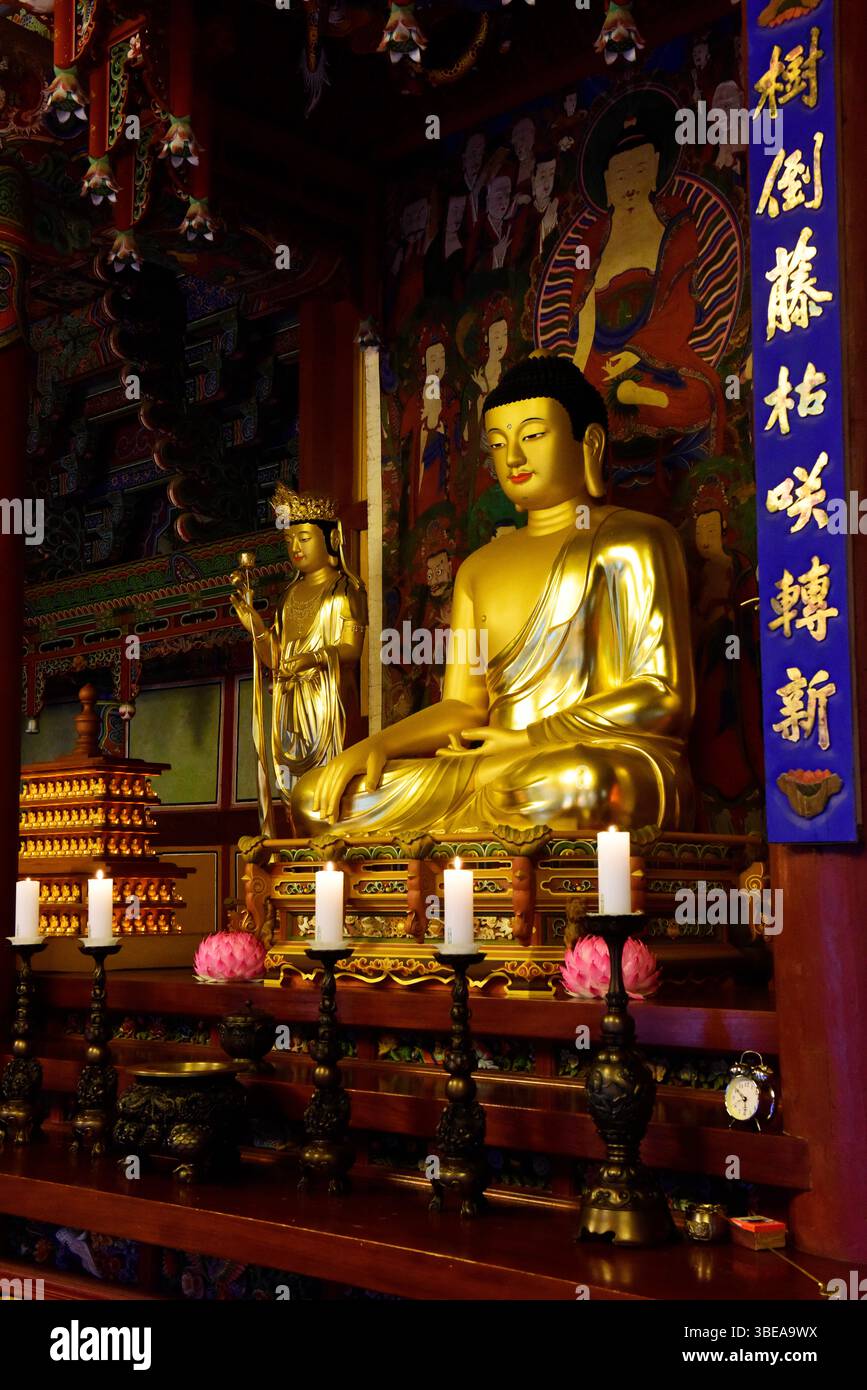 Tempio Baekyangsa Naejangsan nel Parco Nazionale,Corea del Sud. Foto Stock