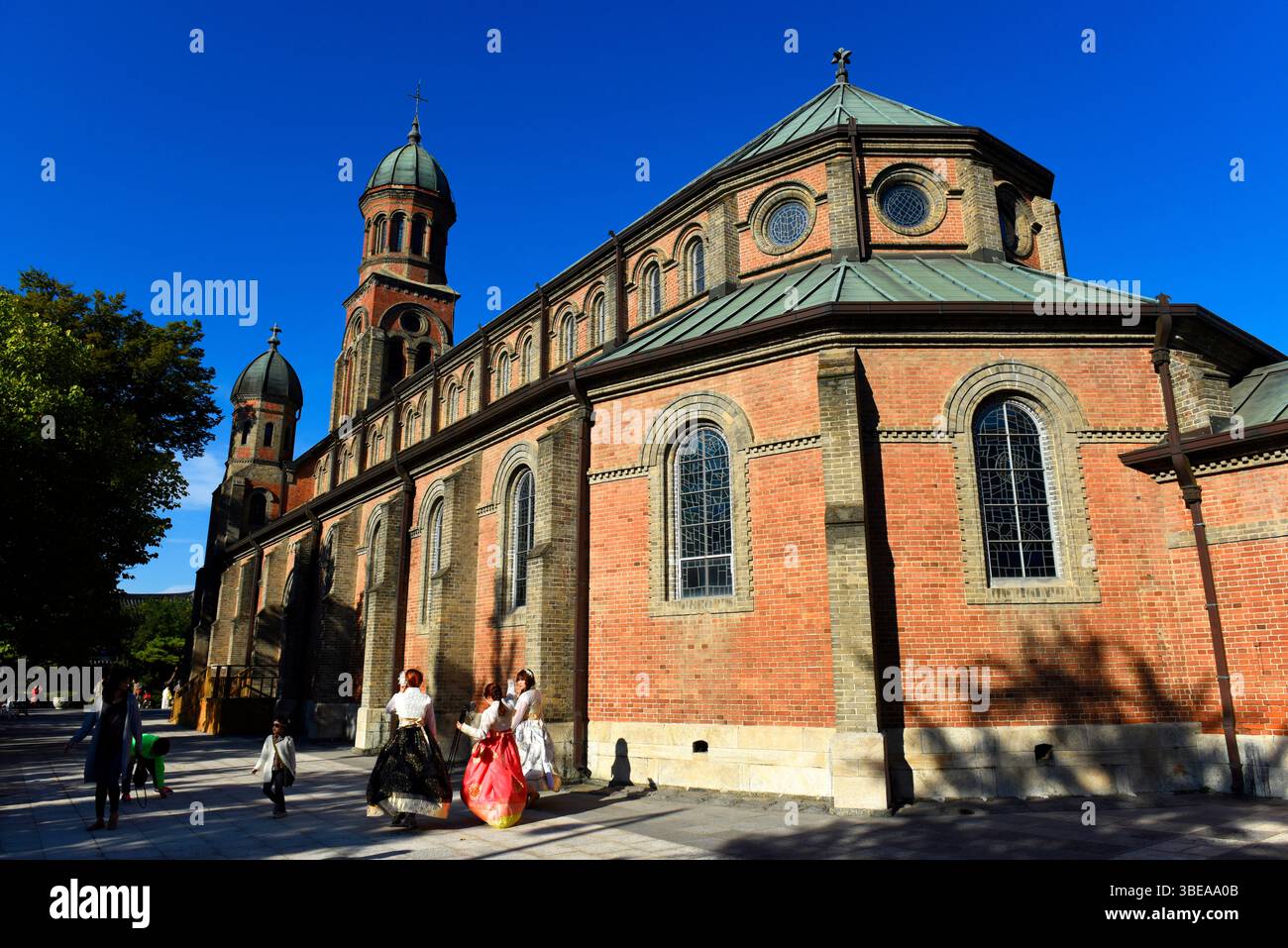 Cattedrale Jeondong, Jeonju Villaggio Hanok,,Jeollabuk-do provincia,Corea del Sud. Foto Stock