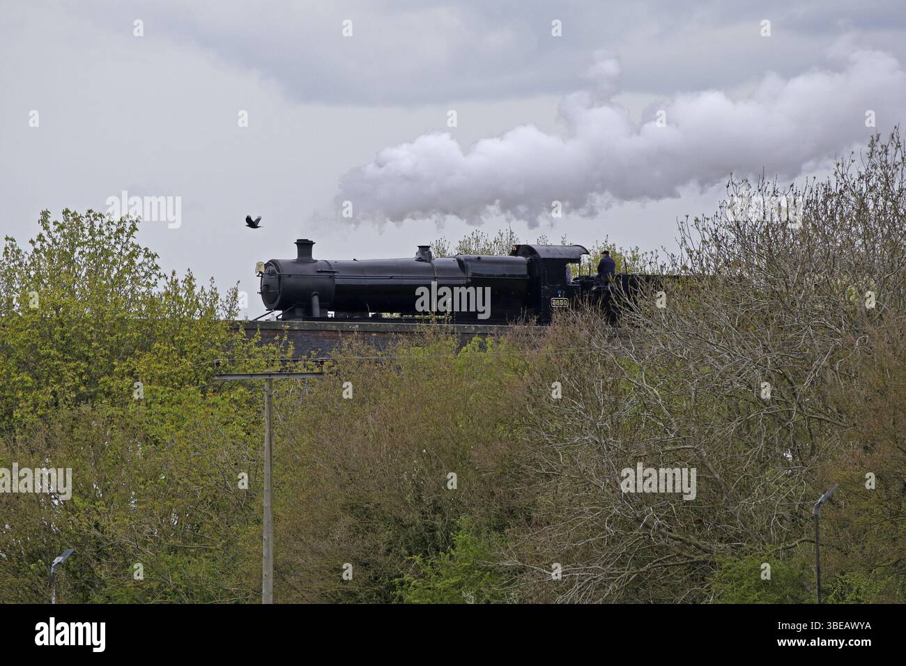 Locomotiva a vapore, ferrovia a vapore GWSR, Stanway, Broadway, Cotswolds, Inghilterra, Gran Bretagna Foto Stock