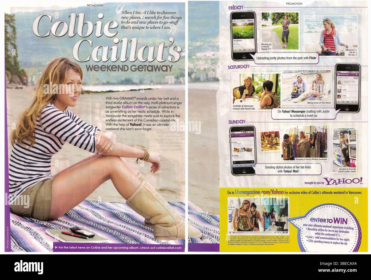 2010 Yahoo! Annuncio con Colbie Caillat -- Yahoo mail, Yahoo Messenger, Flickr. Yahoo è un portale web che fornisce il motore di ricerca Yahoo Search e i servizi correlati Foto Stock