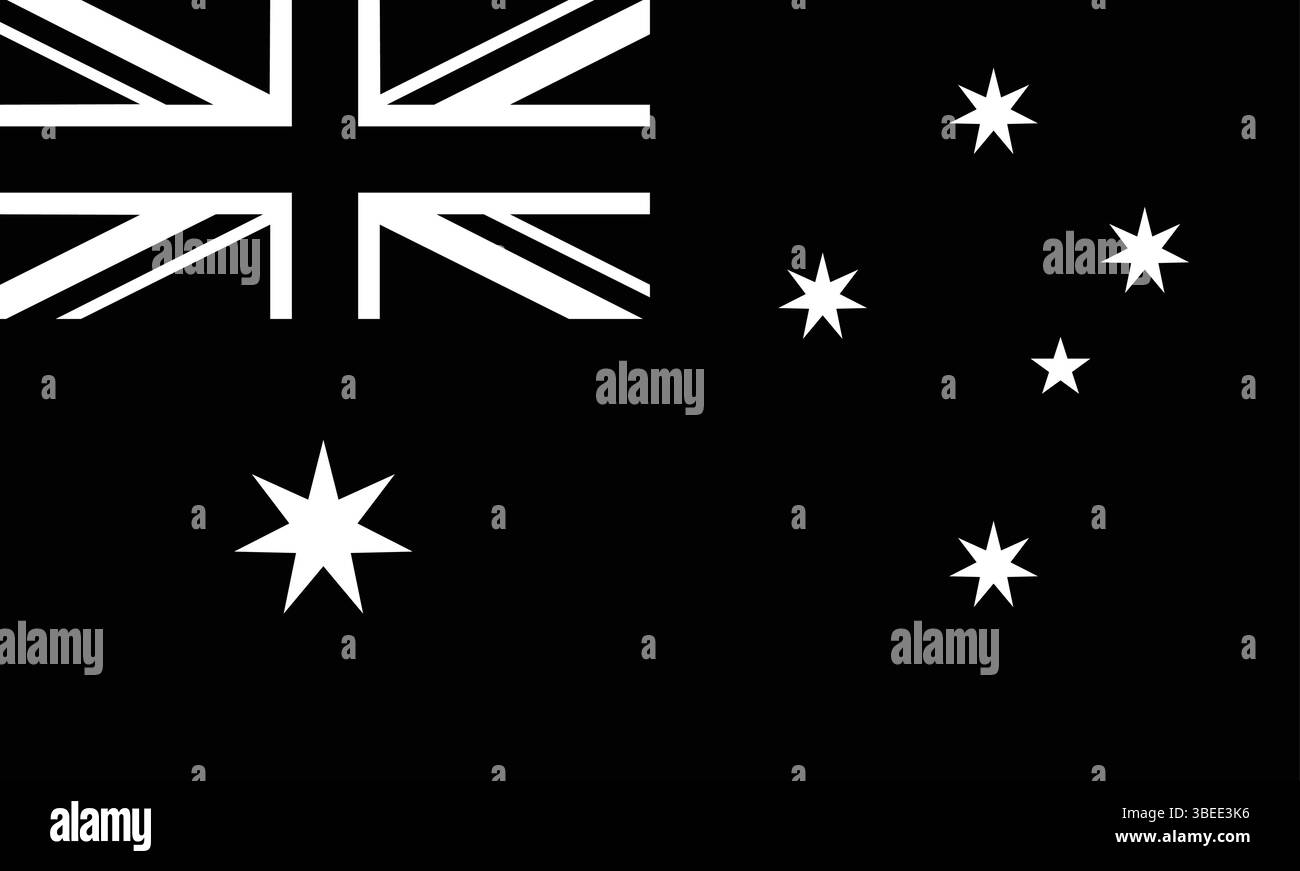 Silhouette vettoriale bandiera australiana. Illustrazione della bandiera nazionale Illustrazione Vettoriale