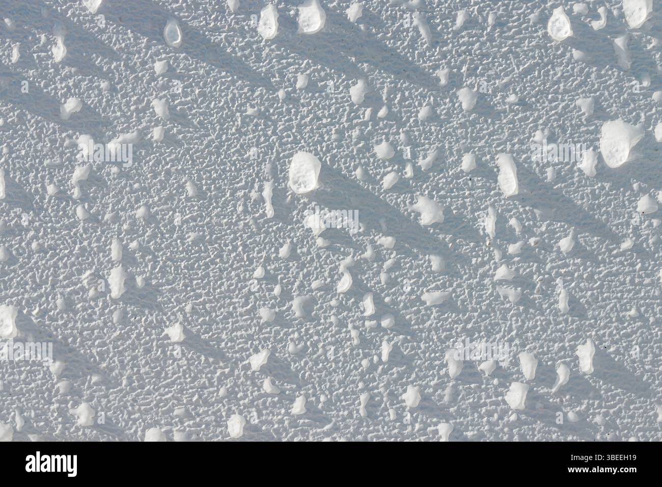 gocce d'acqua su una superficie di legno bianco, sfondo o sovrapposizione di texture Foto Stock gocce d'acqua su una superficie di legno bianco, sfondo o sovrapposizione di texture Foto Stock