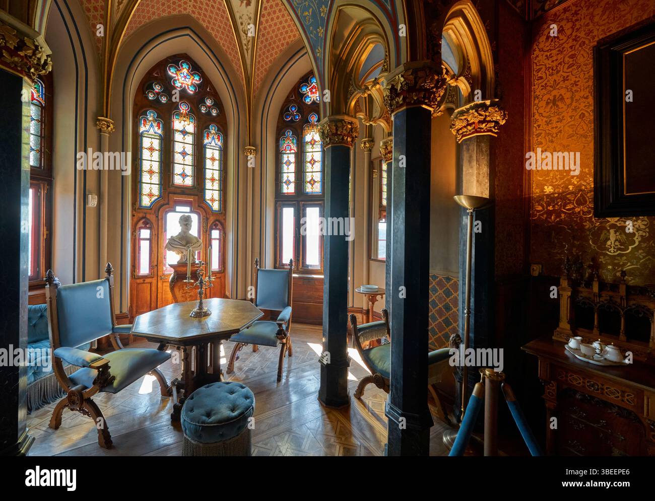 Suggestivo interno del castello di Hohenzollern. Hechingen, Germania Foto Stock