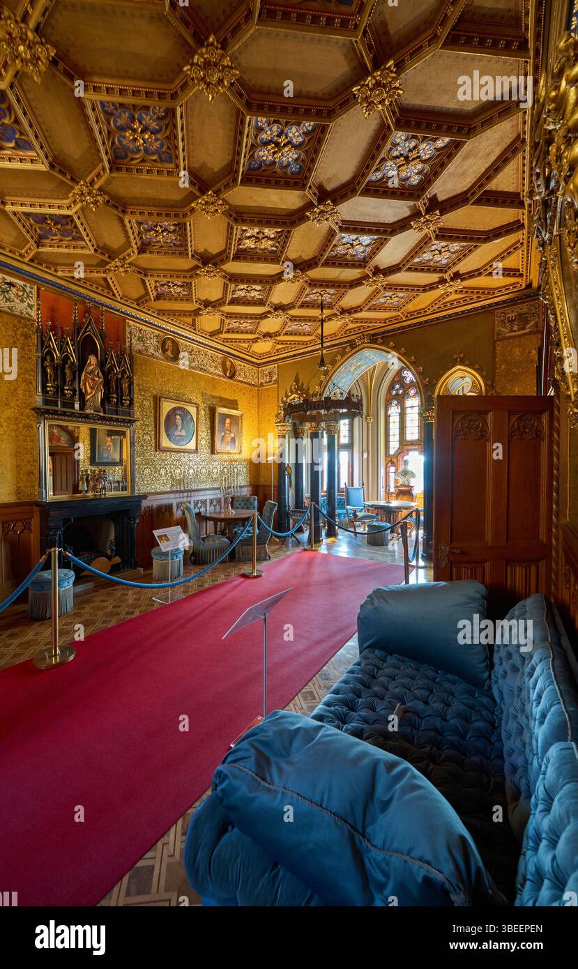 Suggestivo interno del castello di Hohenzollern. Hechingen, Germania Foto Stock