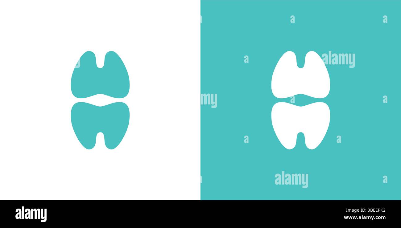 Un logo dentale con una lettera H originale e divertente Illustrazione Vettoriale