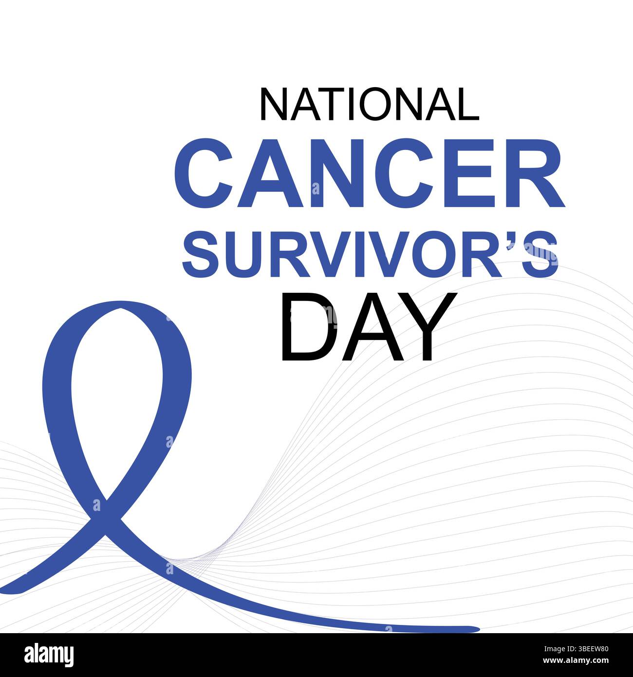 Nastro di sensibilizzazione sul cancro blu per i Survivor Illustrazione Vettoriale