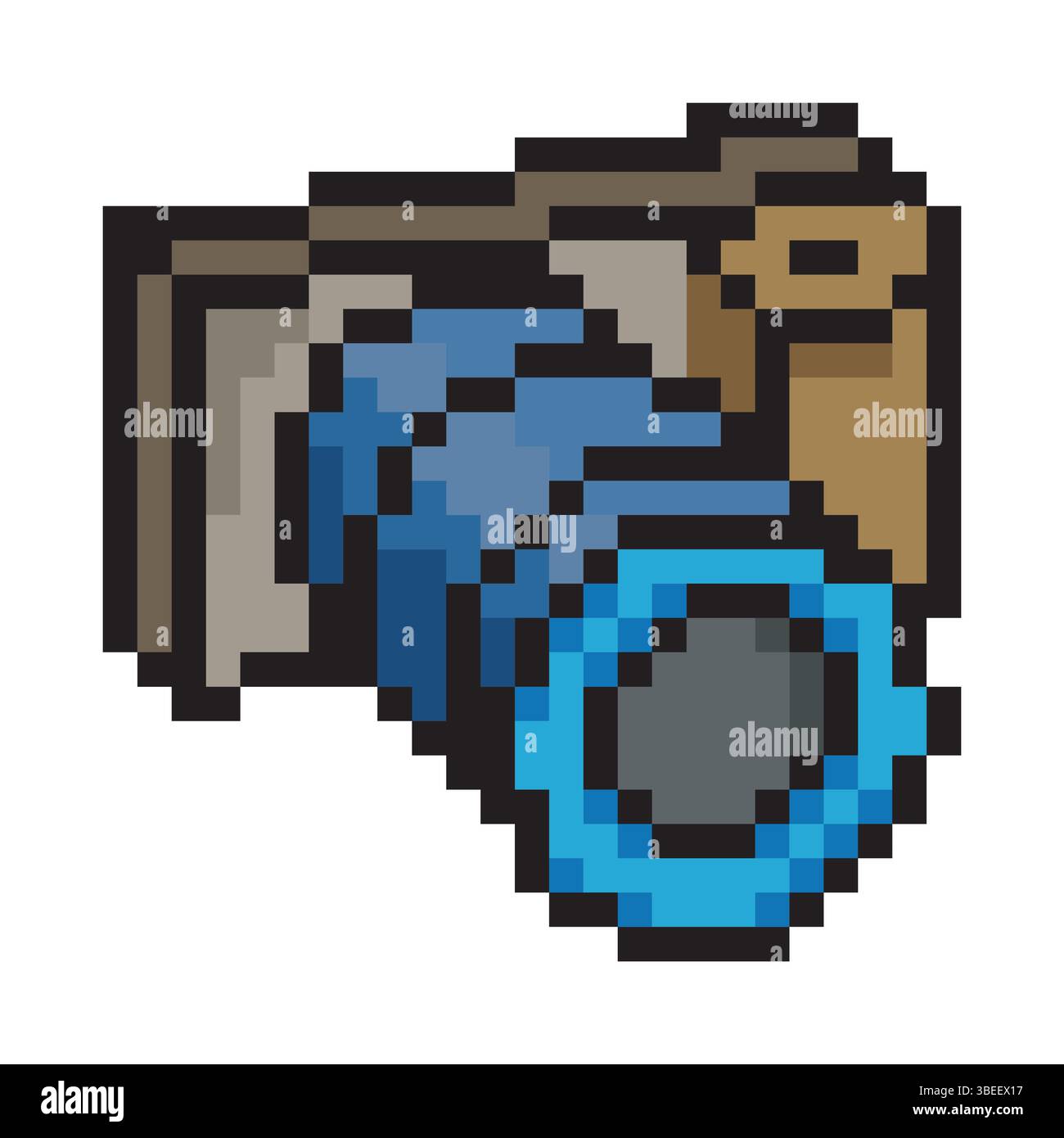 Fotocamera in stile pixel art Illustrazione Vettoriale