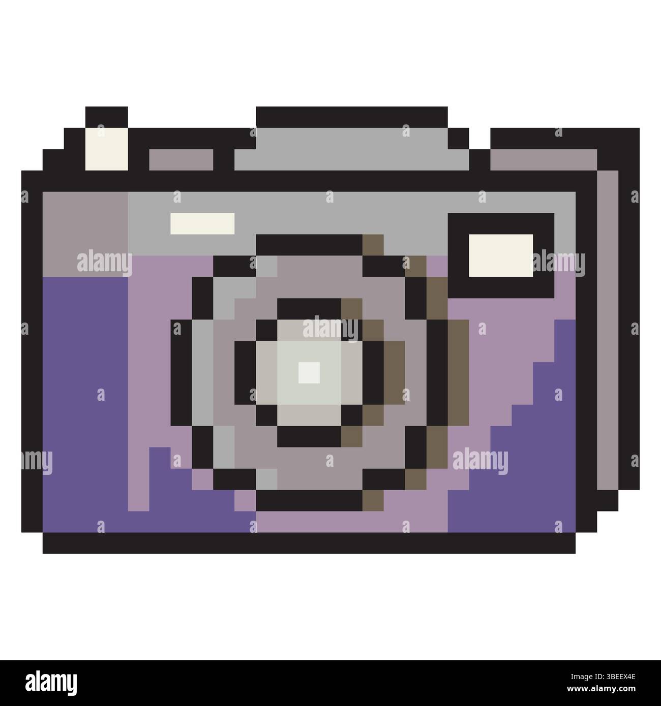 Fotocamera in stile pixel art Illustrazione Vettoriale
