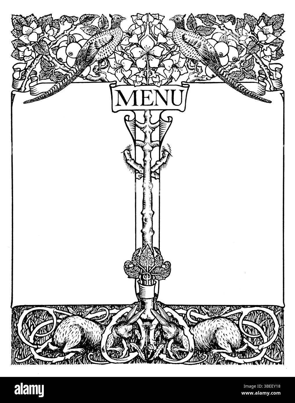 Art Nouveau Design per un menu' a cura di Edward Pax di New Cross, Londra da Studio Magazine 1901 Foto Stock Art Nouveau Design per un menu' a cura di Edward Pax di New Cross, Londra da Studio Magazine 1901 Foto Stock