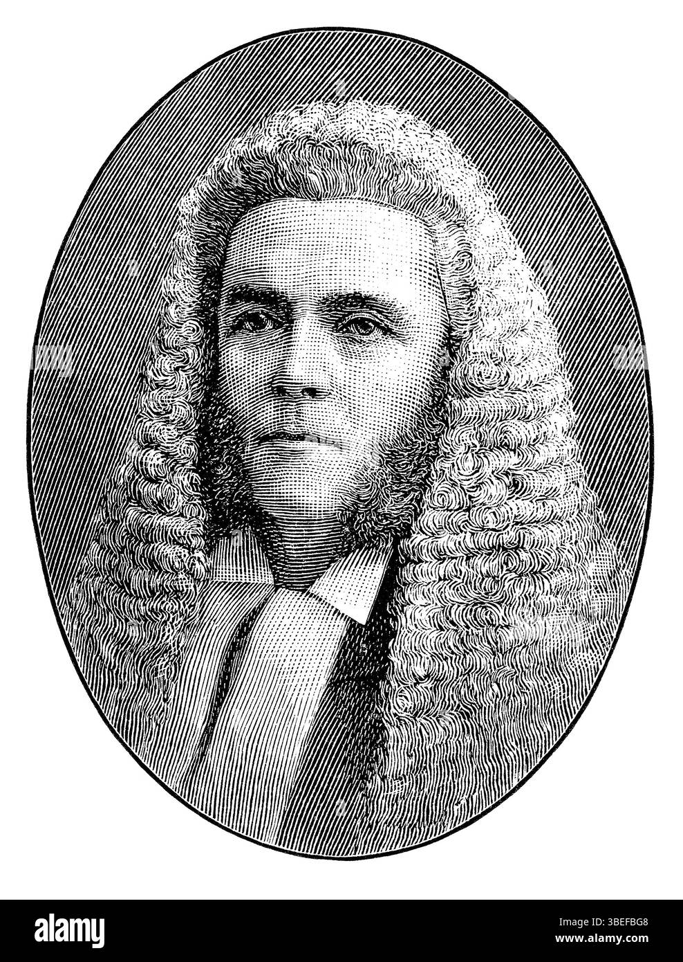 1896 incisione di George Osborne Morgan all'età di 45 anni nel 1871, quando era deputato liberale per il Denbighshire. Foto Stock