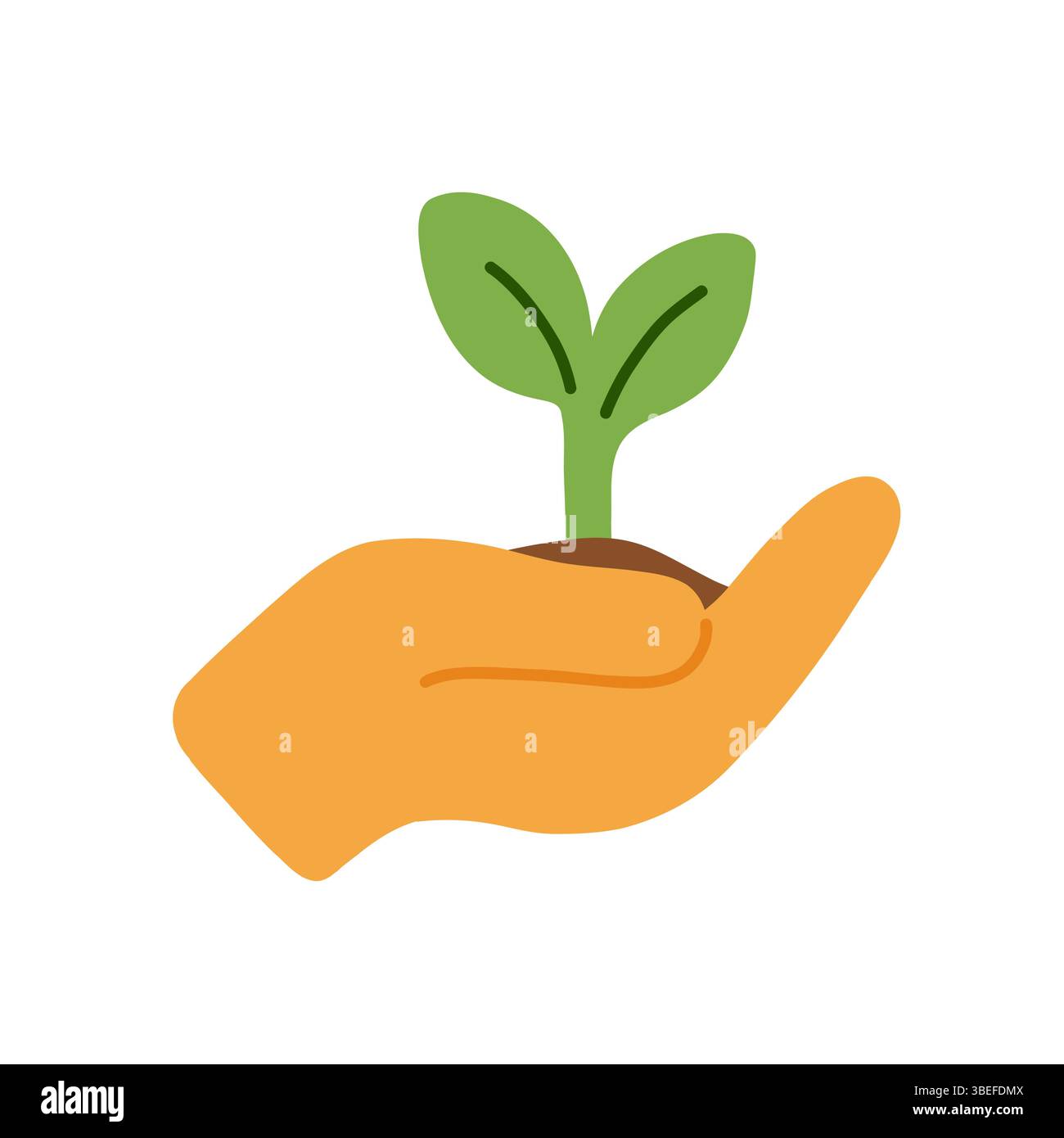 Mano che regge una giovane pianta che simboleggia la sostenibilità e la crescita per la nostra illustrazione Vector del futuro Illustrazione Vettoriale Mano che regge una giovane pianta che simboleggia la sostenibilità e la crescita per la nostra illustrazione Vector del futuro Illustrazione Vettoriale