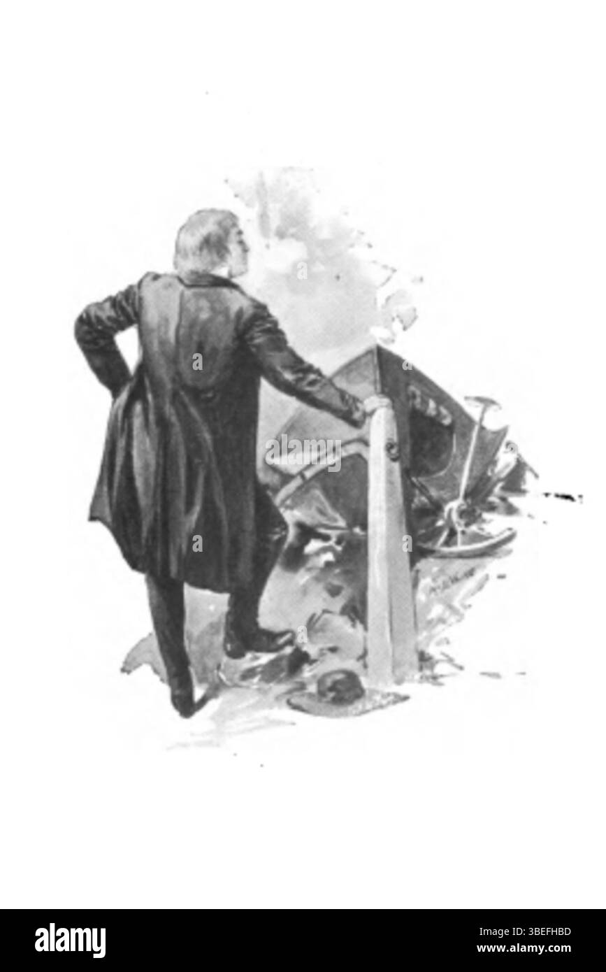 Il meraviglioso One-Hoss Shay di Thomas McIlvaine, illustrato nel 1897, presenta una rappresentazione umoristica di una carrozza indistruttibile. L'illustrazione cattura lo stile caratteristico di McIlvaine di fondere la narrazione con elementi visivi dettagliati. Foto Stock