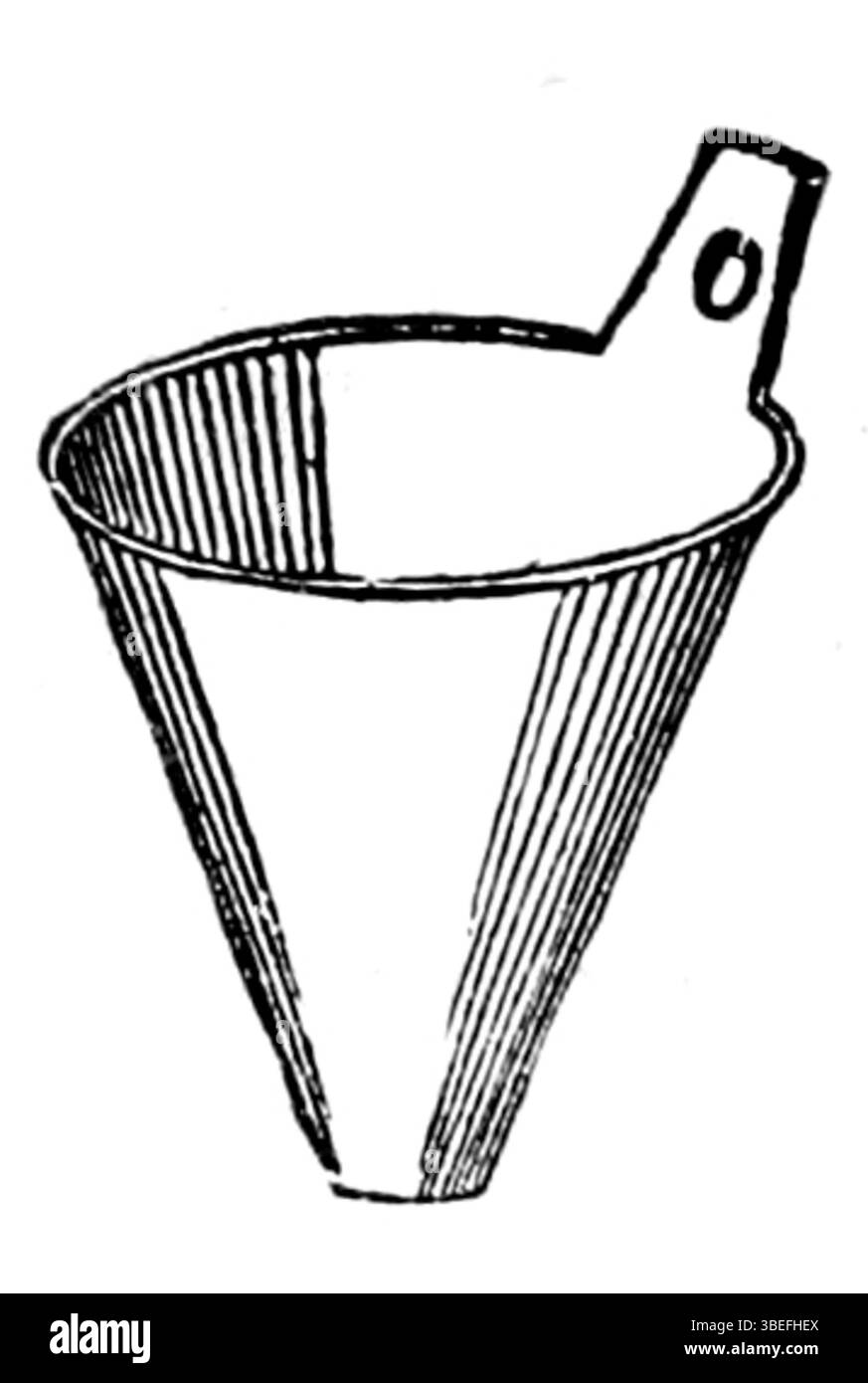 Questa incisione del 1844 della "Maison Rustique du XIXe siècle" raffigura un setaccio svizzero, che mostra gli strumenti utilizzati nelle famiglie rurali per la preparazione del cibo e l'arte coinvolta nella loro progettazione. Foto Stock