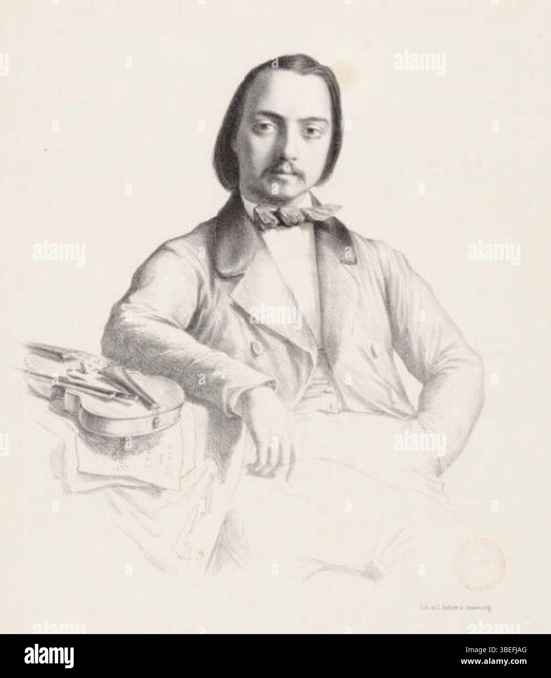 Ritratto di Vincenzo Sighicelli (1830-1905), probabilmente catturato a Strasburgo dal fotografo D. Baltzer. Foto Stock