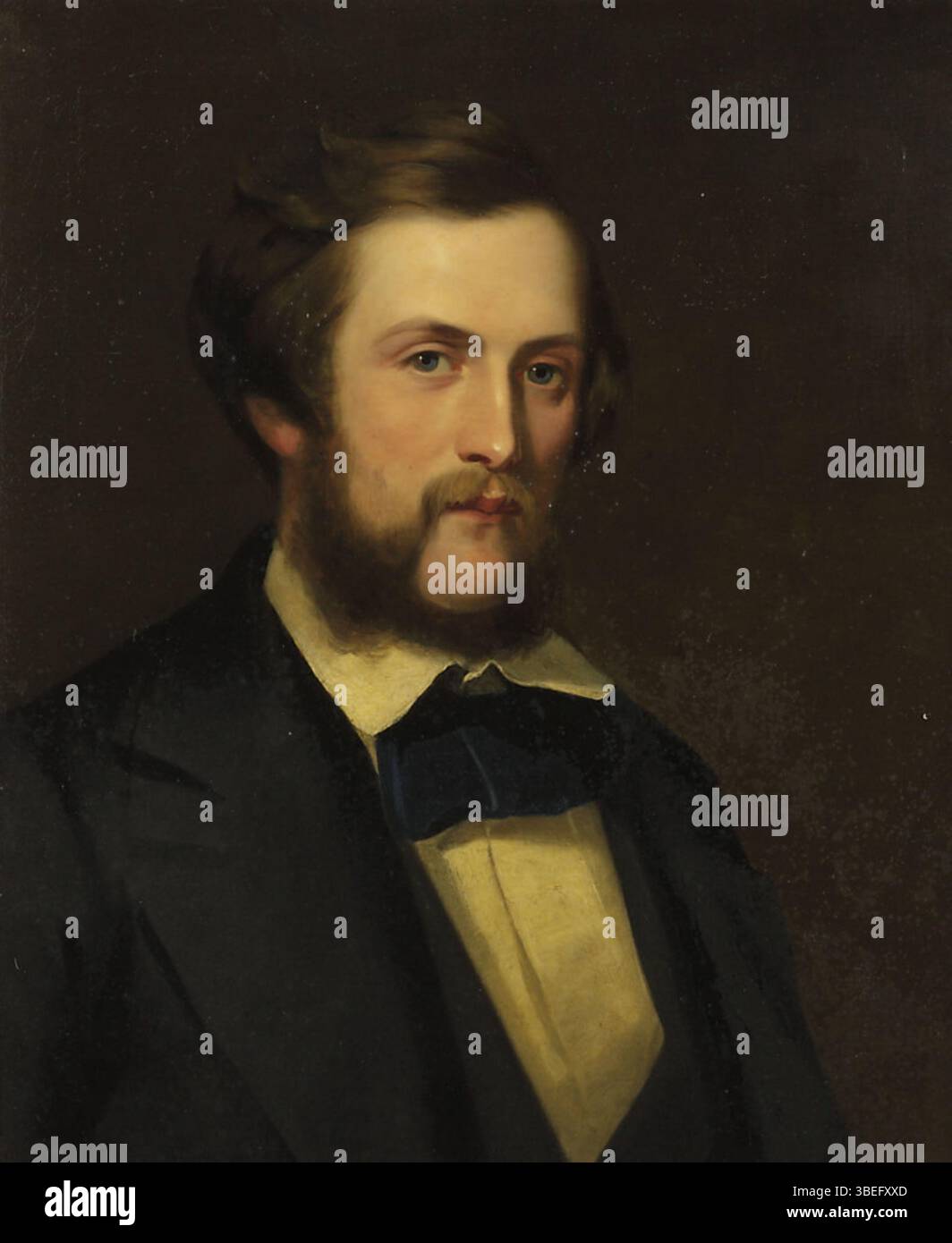 Un ritratto di Francis Alexander Keith-Falconer, VIII conte di Kintore (1828-1880), di William Salter Herrick. Il ritratto cattura il notevole pari britannico del XIX secolo. Foto Stock