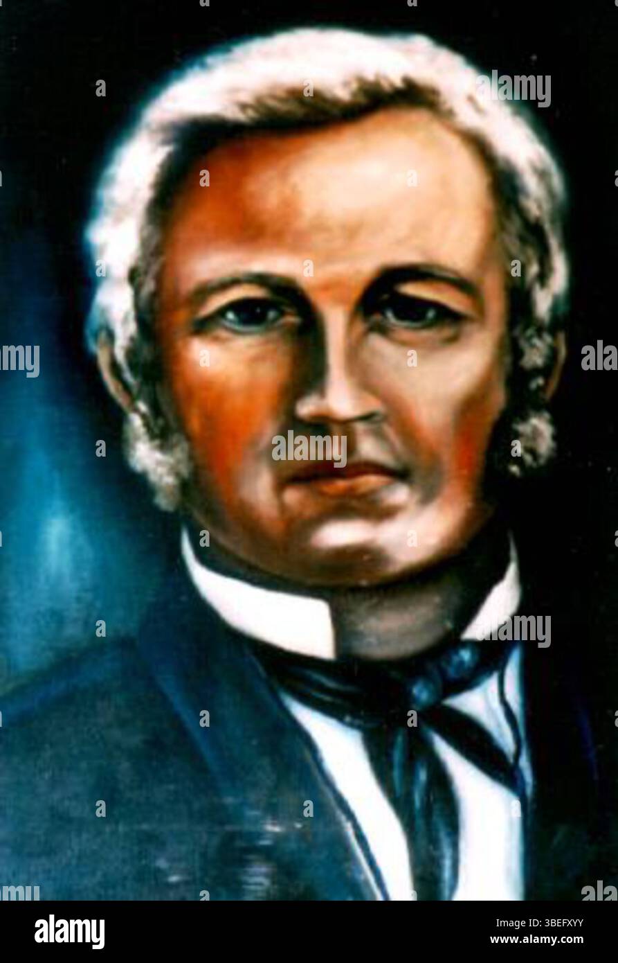 Un ritratto di Peter Bentley Sr. (1805-1875), una figura importante, probabilmente catturata intorno al 1843, che riflette la sua epoca e il suo ruolo sociale all'inizio del XIX secolo. Foto Stock