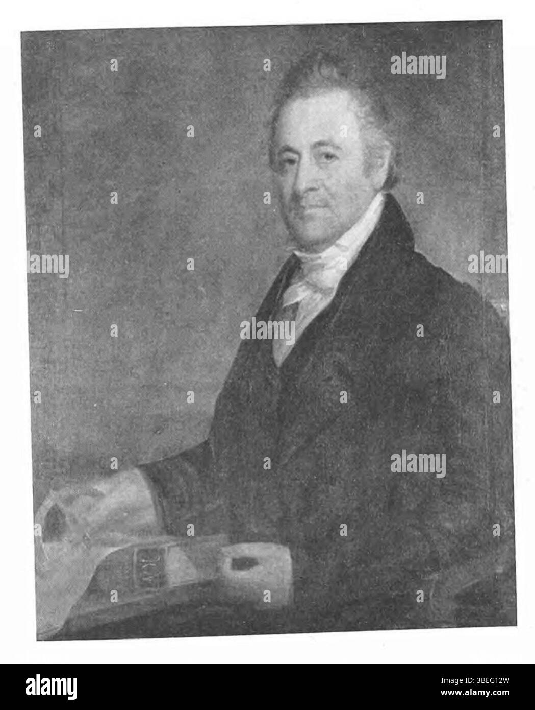 Questa opera sconosciuta, attribuita a Matthew Harris Jouett (1788-1827), presenta un ritratto o una figura legati al dottor Samuel Brown. Jouett era noto per la sua abilità nella pittura ritrattistica, riflettendo l'arte americana all'inizio del XVIII e XIX secolo. Foto Stock