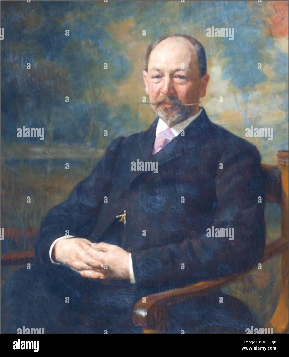 Questo ritratto raffigura Edvard Bull, un medico di Oslo, Norvegia, dipinto da Erik Werenskiold prima del 1925. Il ritratto cattura la personalità distinta di Bull e il suo significato nella storia norvegese. Foto Stock