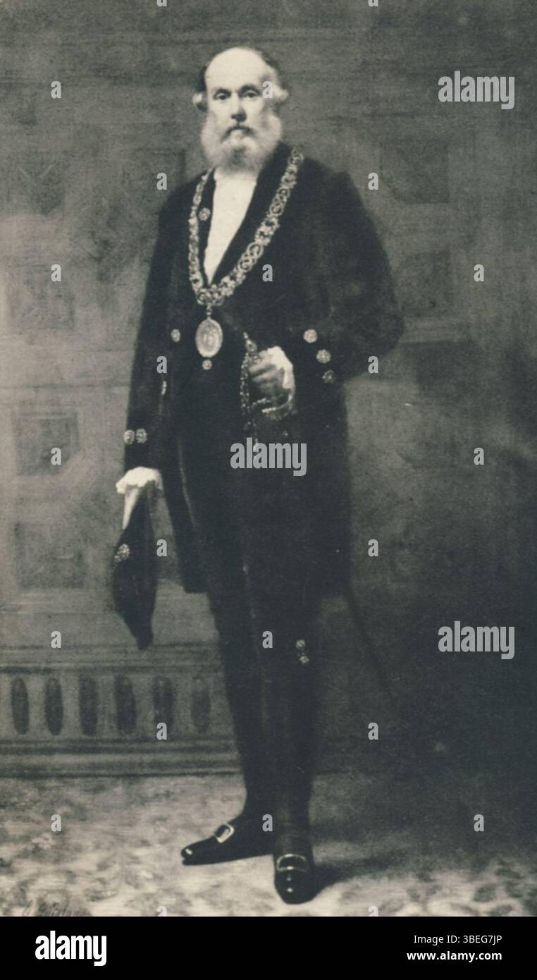 Un ritratto di Sir William Collins (1817-1895), Lord Provost di Glasgow, morto il 31 dicembre 1895. Collins fu una figura chiave nella leadership civica di Glasgow del XIX secolo. Foto Stock