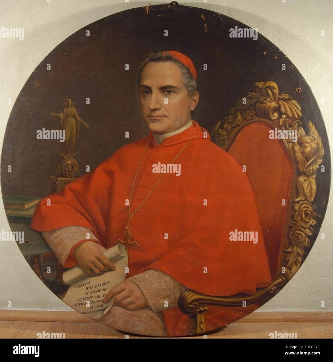 Ritratto del cardinale Giacomo Cattani di un ignoto artista italiano del XIX secolo, raffigurante la figura ecclesiastica in abbigliamento formale. Foto Stock