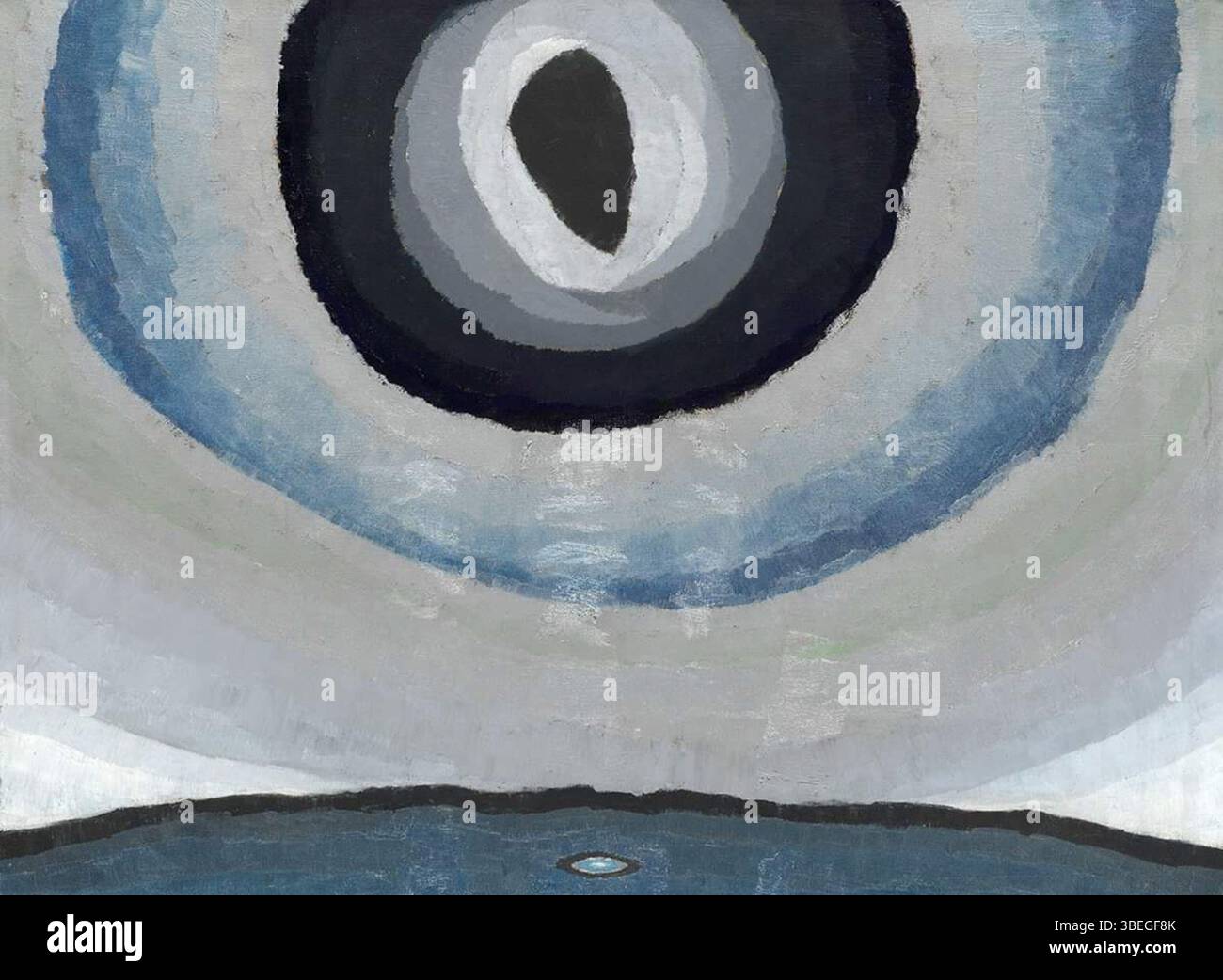 "Silver Sun" di Arthur dove (1929) è un lavoro espressionista astratto che cattura l'essenza della natura attraverso una combinazione di forme geometriche e linee fluide e organiche. Fa parte della Stieglitz Collection presso l'Art Institute of Chicago. Foto Stock