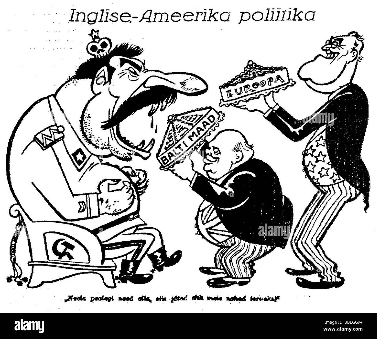 Questo documento del 18 marzo 1943 riflette sulle relazioni politiche anglo-americane durante la seconda guerra mondiale, concentrandosi in particolare sulle politiche e le decisioni strategiche di Gori (1894-1944). Il testo, scritto in estone, offre una visione critica della diplomazia in tempo di guerra e della collaborazione tra il Regno Unito e gli Stati Uniti. Foto Stock