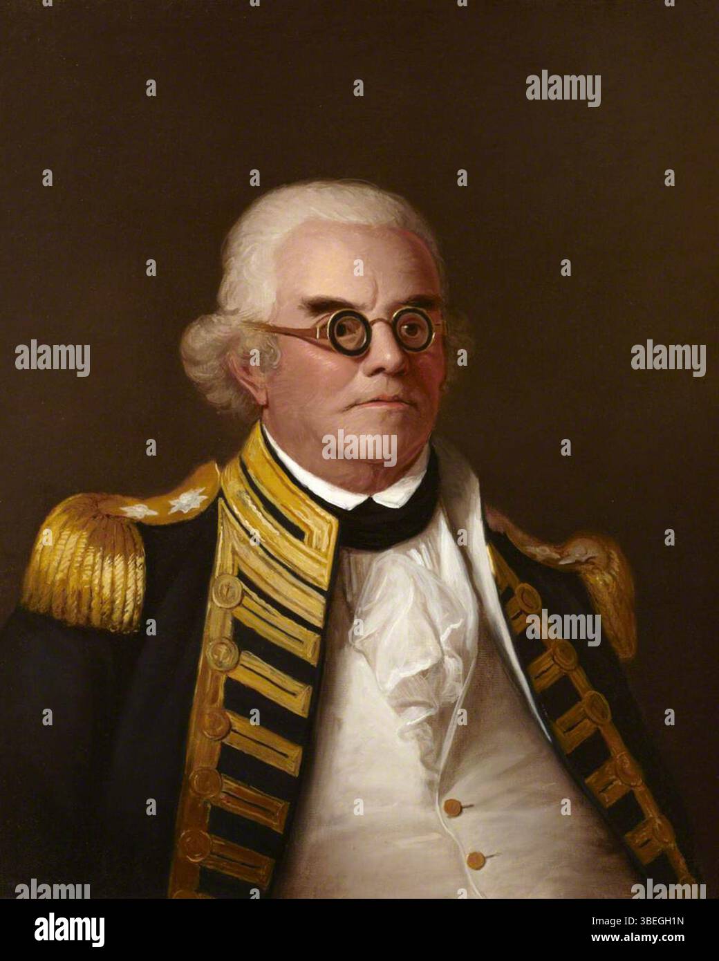 Devis, Arthur William; ammiraglio Peter Rainier (1741-1808); College of Optometrists; http://www.artuk.org/artworks/admiral-peter-rainier-17411808-215179 Foto Stock