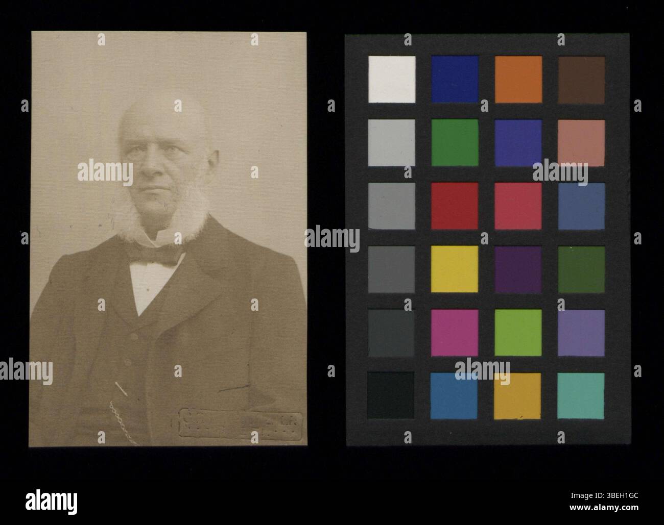 Questa riproduzione fotografica in bianco e nero, tra il 1890 e il 1910, raffigura Daniel Heusler-Christ, mostrando tecniche di ritrattistica dei primi anni del XX secolo e pratiche fotografiche svizzere. Foto Stock