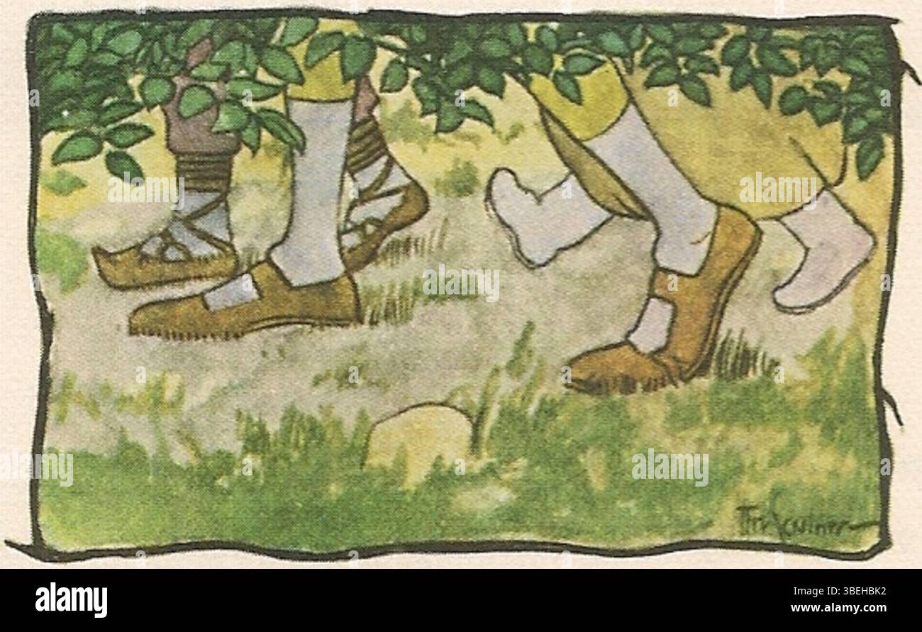 Un'illustrazione di Artur Scheiner per 'Zlatovláska' di K.J. Erben, riprodotta dall'edizione 1925-1926 a pagina 91, scansione scattata nel 1974. Foto Stock