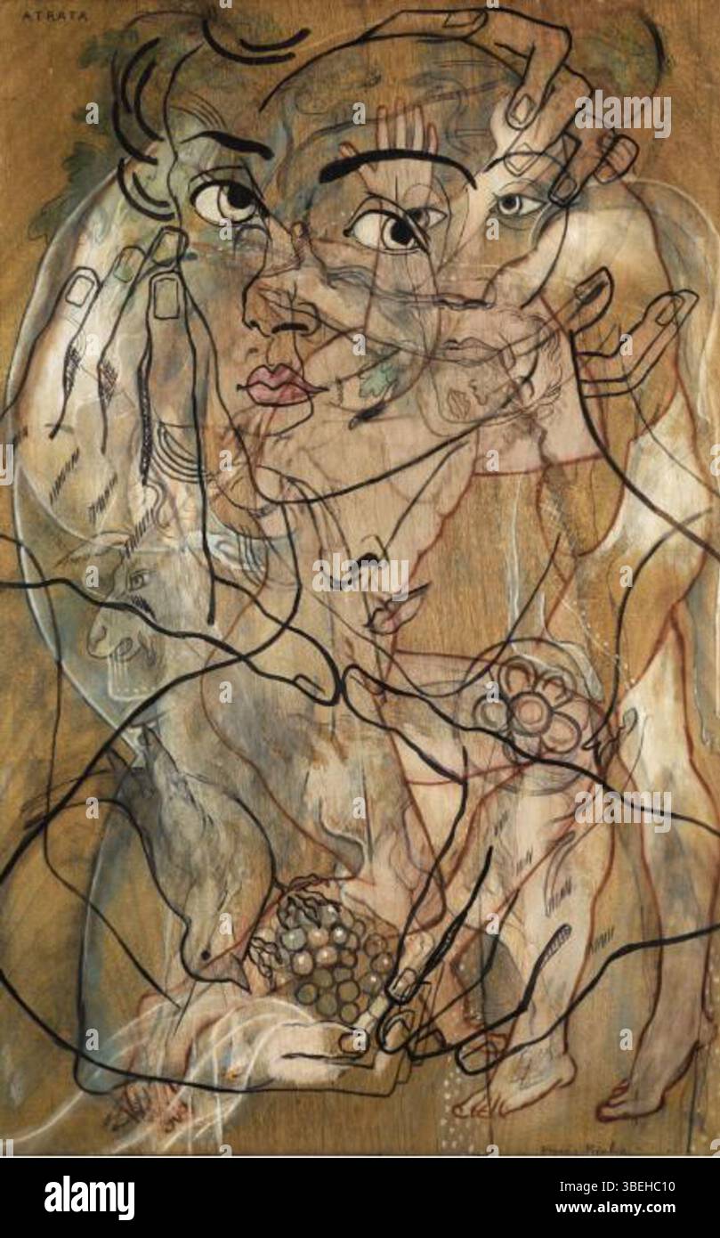 "Atrata" di Francis Picabia è un dipinto modernista del 1929 noto per le sue immagini astratte. L'opera presenta linee audaci e forme geometriche, caratteristiche dell'approccio avanguardista di Picabia all'arte durante l'inizio del XX secolo. Foto Stock "Atrata" di Francis Picabia è un dipinto modernista del 1929 noto per le sue immagini astratte. L'opera presenta linee audaci e forme geometriche, caratteristiche dell'approccio avanguardista di Picabia all'arte durante l'inizio del XX secolo. Foto Stock
