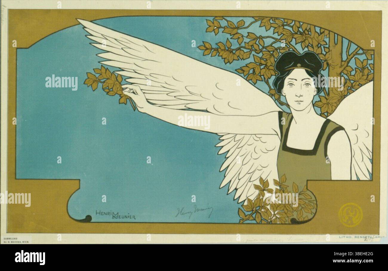 La litografia di Henri Meunier del 1901 decora la copertina di *le Guide musical*, mostrando la sua abilità nel catturare gli elementi artistici della cultura musicale dei primi anni del XX secolo in Francia. Foto Stock