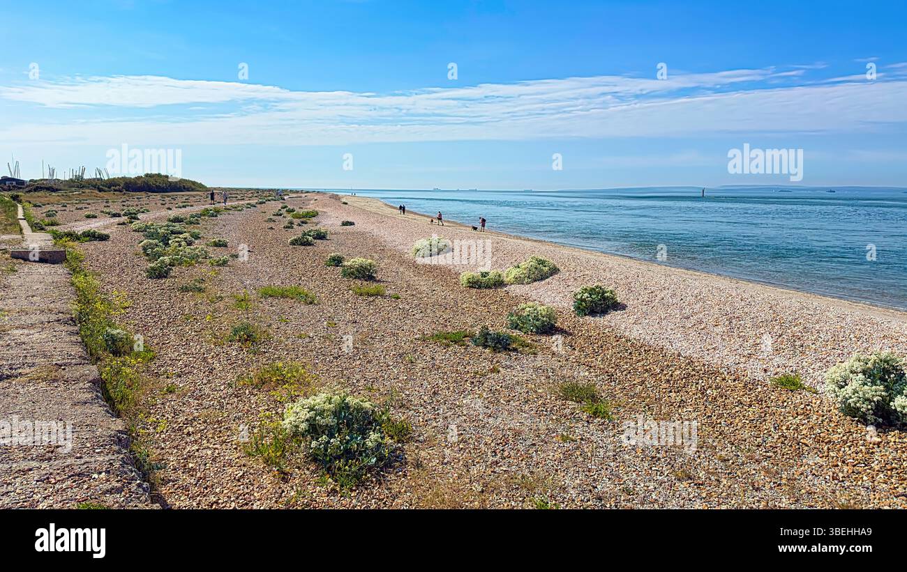 Punto di imbarco sulla spiaggia di Hayling Island - Immagine stock catturata con smartphone