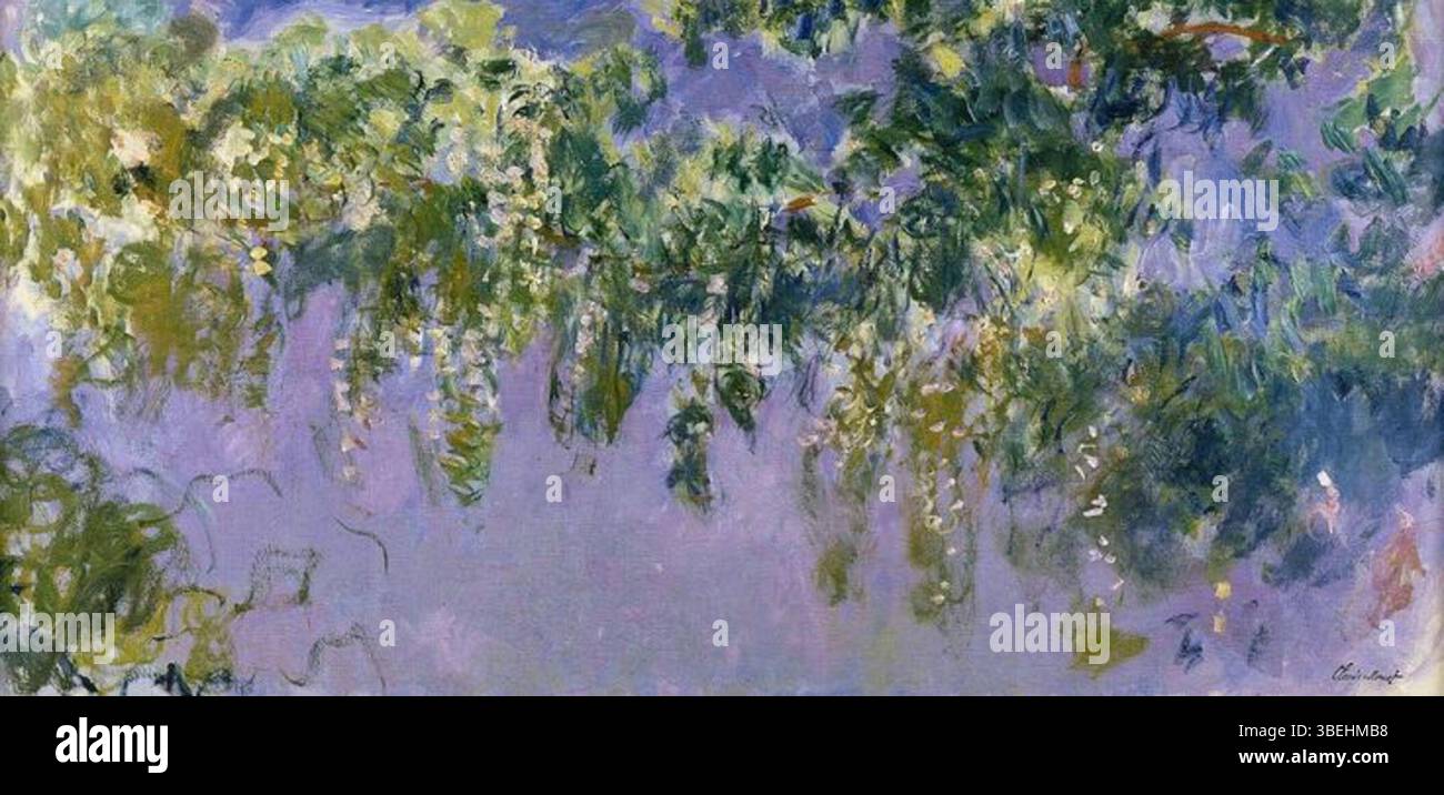 Claude Monet (1840-1926), un rinomato artista impressionista francese, è celebrato per il suo uso innovativo della luce e del colore. Questo particolare lavoro, creato intorno al 1905, esemplifica il suo stile distintivo di catturare i momenti fugaci della natura, caratterizzato da pennellate vibranti e sottili variazioni di luce. Foto Stock