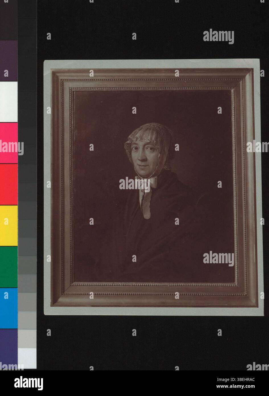 Una riproduzione fotografica in bianco e nero del ritratto di Anna Katharina Bischoff, scattato tra il 1790 e il 1845. Foto Stock