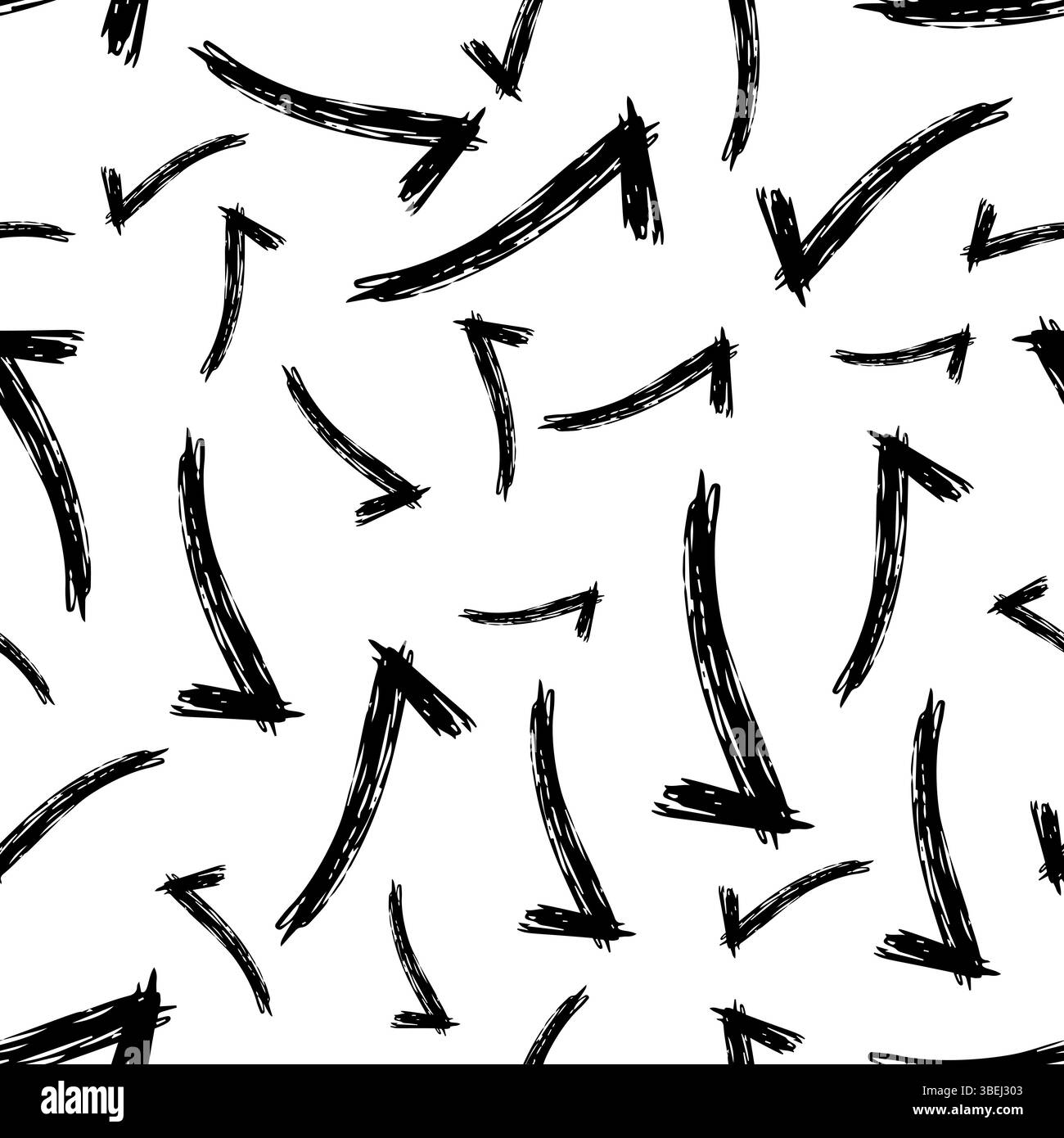 Pattern senza cuciture con simboli di controllo disegnati a mano. Simbolo di controllo dello schizzo nero su sfondo bianco. Illustrazione vettoriale Illustrazione Vettoriale