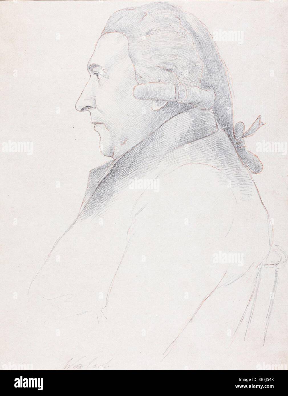 Il ritratto di William Daniell del XIX secolo di John Wolcot (1738-1819), scrittore e satirico, fu creato da un disegno del 1793 di George Dance il giovane. Questa opera di gesso e matita, creata tra il 1802 e il 1814, faceva parte di una serie di incisioni su terreni teneri pubblicate da Daniell nel 1814. Foto Stock