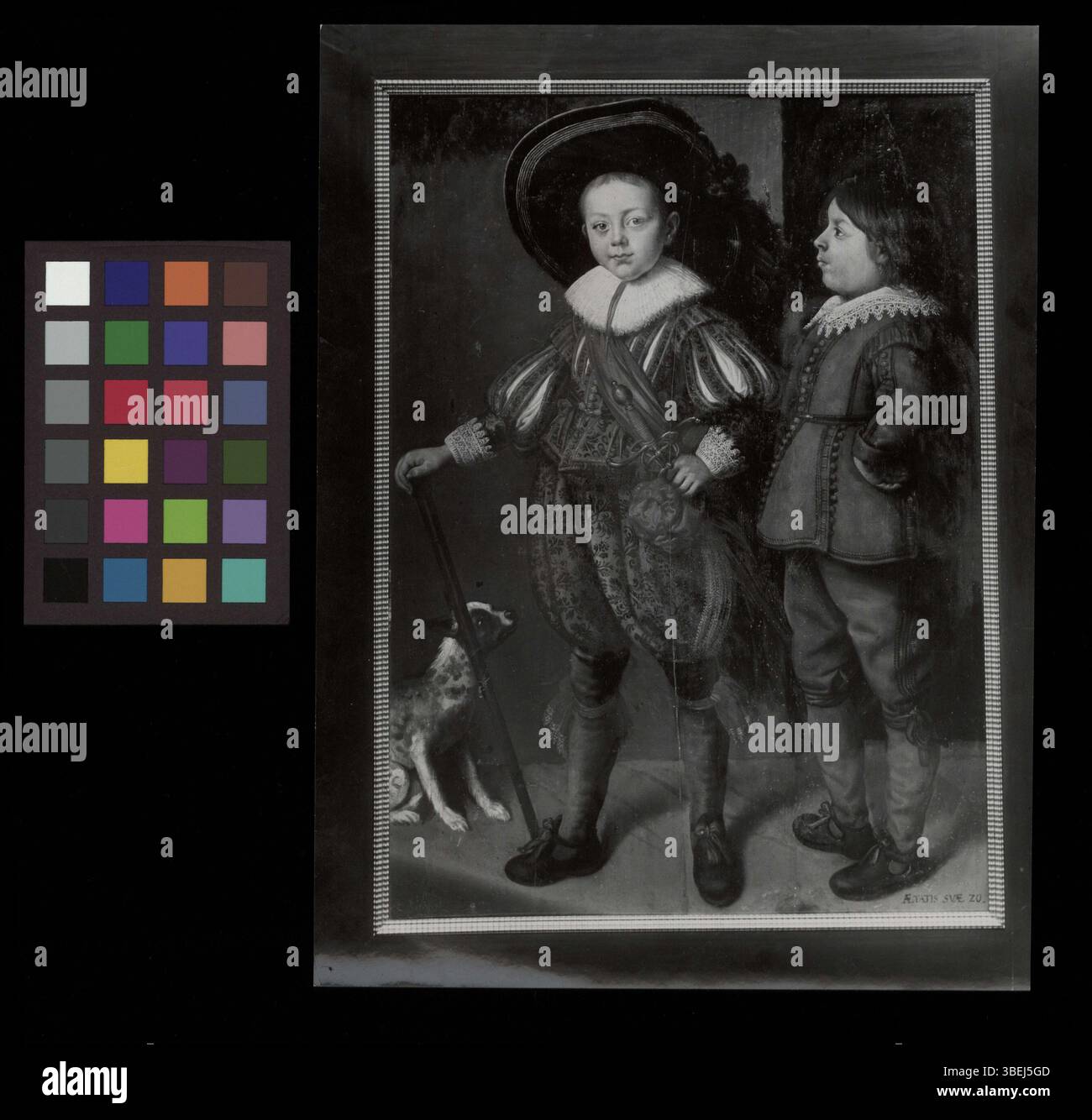 Questa fotografia in bianco e nero del XVII secolo cattura un ritratto di Hans Rudolf Schorndorff, datato intorno al 1643. L'immagine è una riproduzione fotografica di un dipinto precedente. Foto Stock