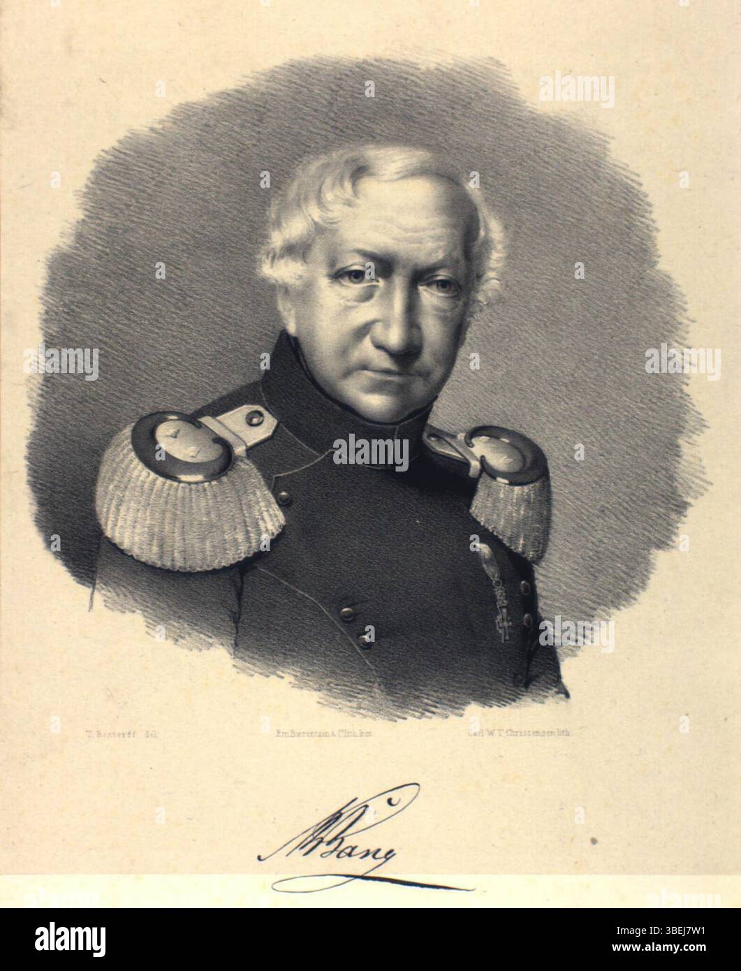 Niels Rohr Bang, marinaio danese e comandante dell'artiglieria civile, nato nel 1825. I suoi contributi alla storia navale danese e alle forze di difesa civili furono notevoli nel XIX secolo. Foto Stock