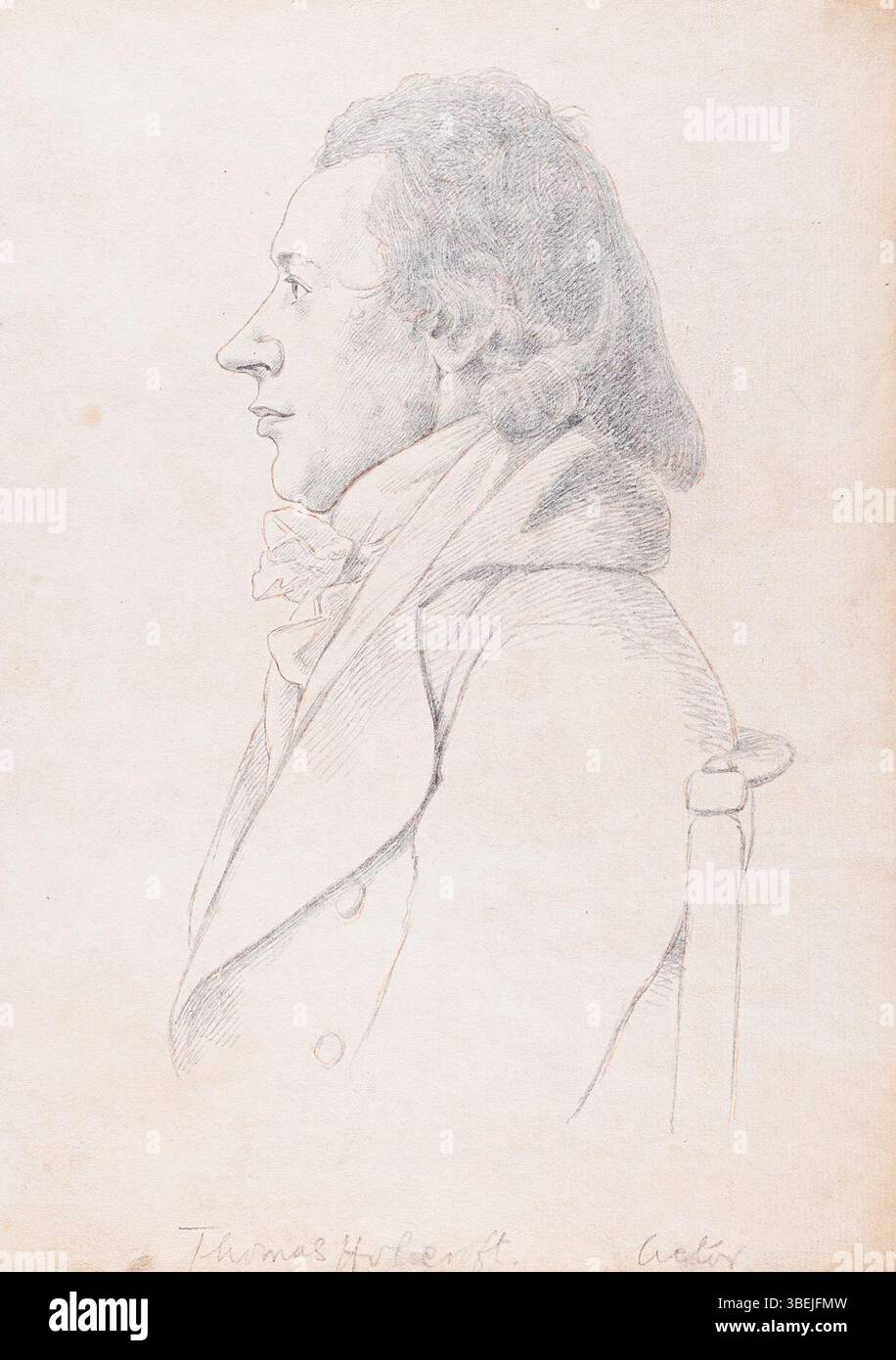 Il ritratto di William Daniell di Thomas Holcroft (1745-1809), un attore, drammaturgo e poeta, era basato su un disegno di George Dance il giovane. Il lavoro con gesso e matita, completato tra il 1802 e il 1814, era uno studio preparatorio per l'incisione su terreno tenero di Daniell, pubblicato nel 1814 come parte di una più ampia collezione. Foto Stock