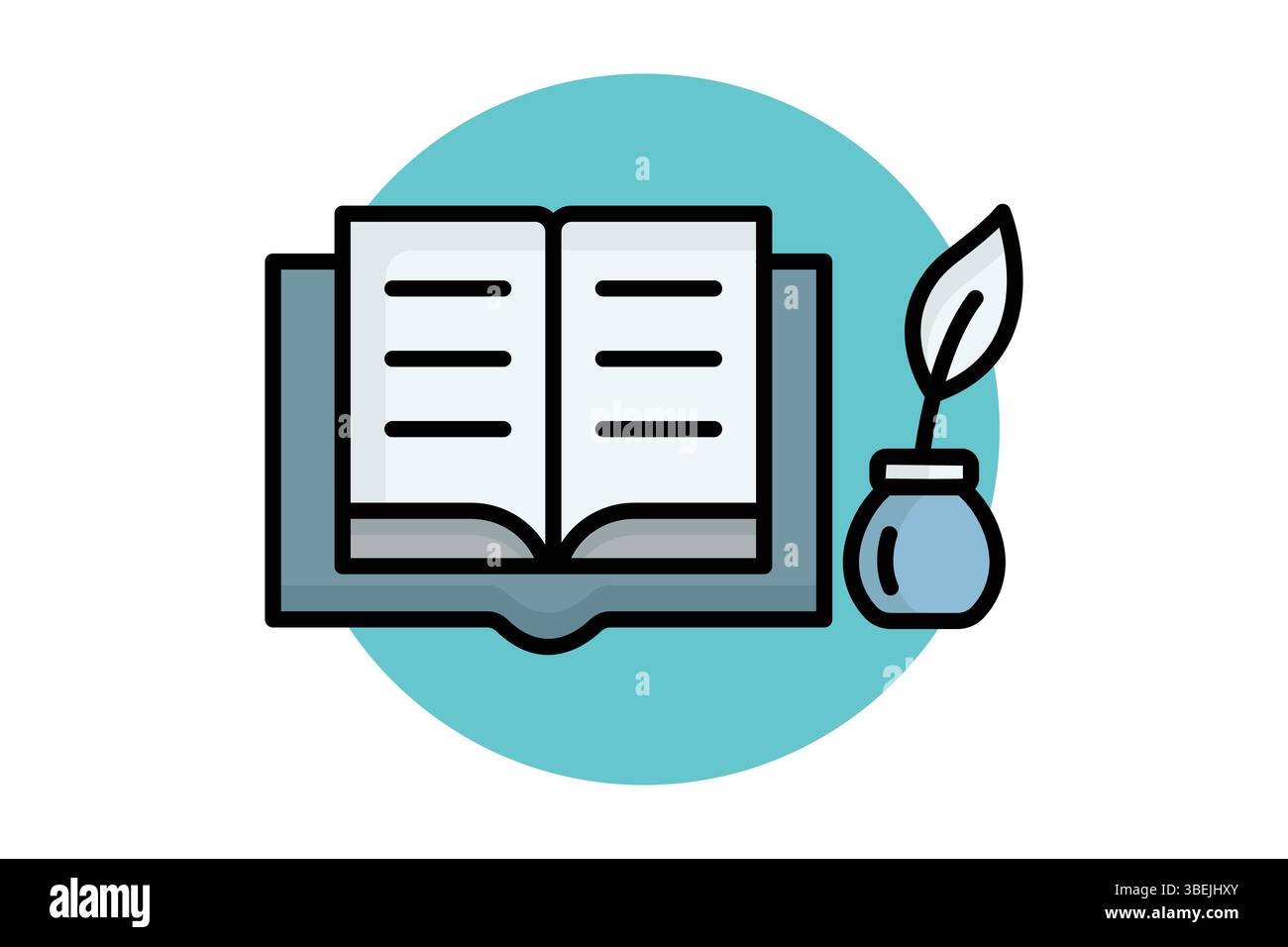 Icona storia. stile icona contorno colorato. icona relativa al branding. illustrazione vettoriale degli elementi aziendali Illustrazione Vettoriale