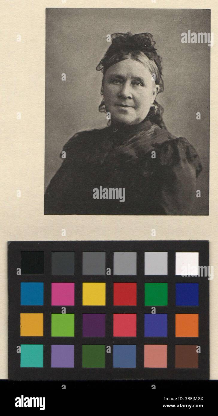 Il ritratto di Caroline Heusler-Christ, creato tra il 1900 e il 1907, è una riproduzione fotografica in bianco e nero. Presenta il soggetto in un contesto formale e storico tipico degli inizi del XX secolo. Foto Stock