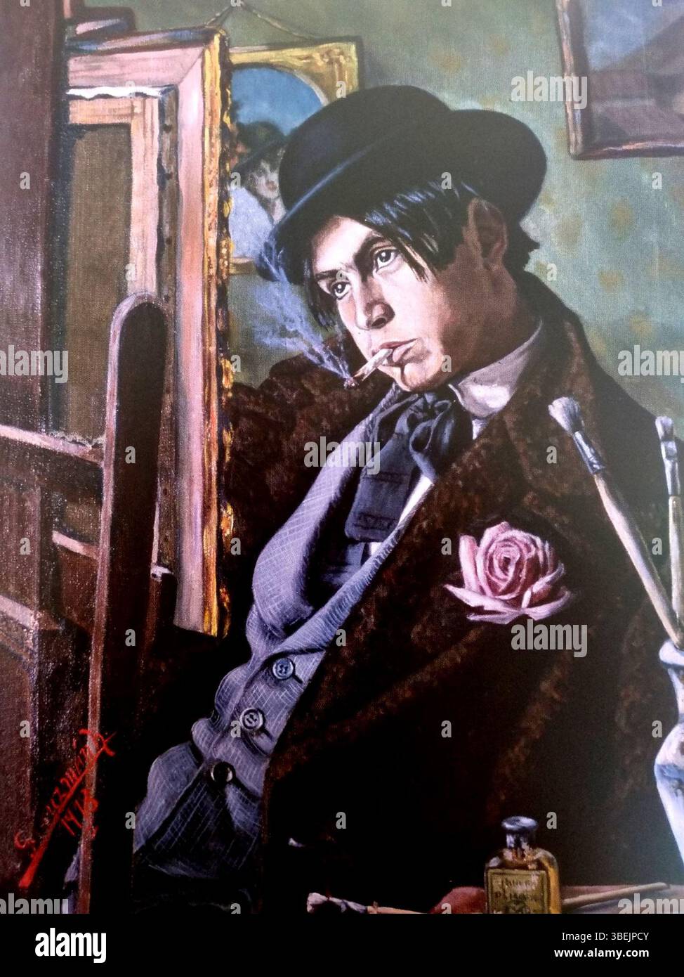 In questo autoritratto del 1918, Cecilio Guzmán de Rojas cattura la sua personale riflessione attraverso l'uso di colori e texture ricchi ed espressivi, consolidando la sua reputazione di figura chiave nella pittura modernista latinoamericana. Foto Stock In questo autoritratto del 1918, Cecilio Guzmán de Rojas cattura la sua personale riflessione attraverso l'uso di colori e texture ricchi ed espressivi, consolidando la sua reputazione di figura chiave nella pittura modernista latinoamericana. Foto Stock