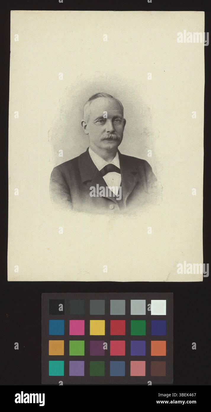 Questa riproduzione fotografica in bianco e nero tra il 1889 e il 1909 mostra Andreas Werthemann, che riflette lo stile tipico della ritrattistica del XIX secolo. Foto Stock