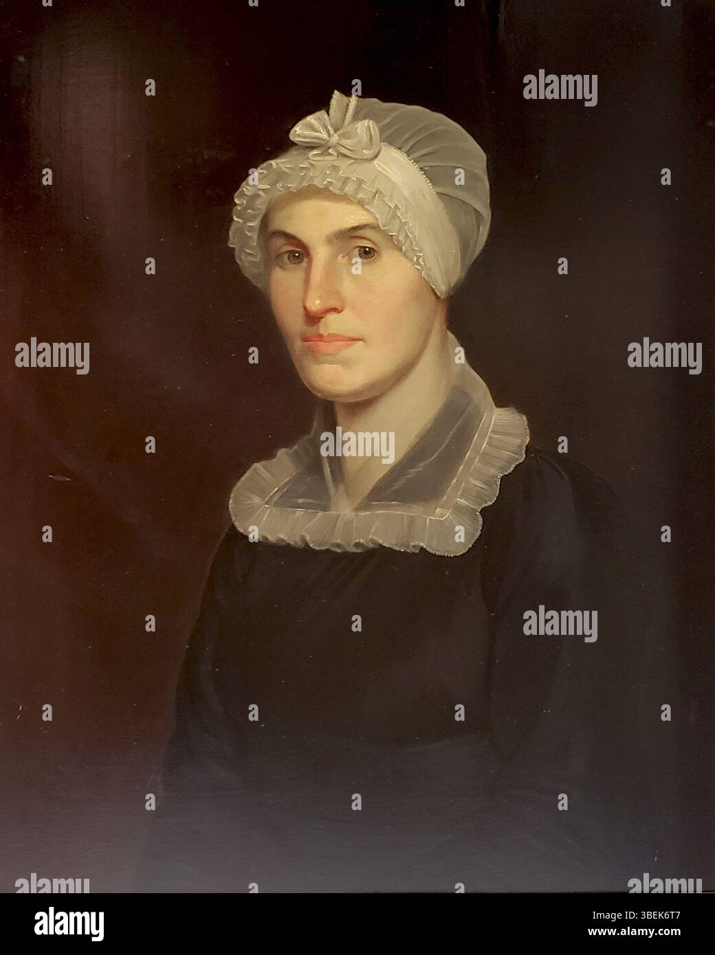 Ritratto di Sophia (Mrs. Ira) Thompson, dipinto da Cephas Thompson nel 1817 circa, mostra il soggetto in un olio su tavola. Le dimensioni della grafica sono 28 x 22 1/4 pollici (71,12 x 56,52 cm). Questo pezzo è stato un regalo della famiglia Thompson e fa parte della collezione con il numero di accesso 1961.4,3. Foto Stock