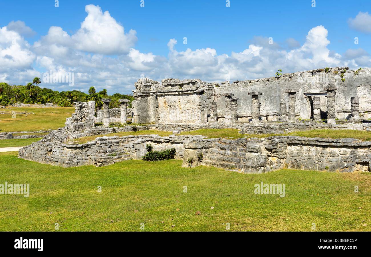 Casa delle colonne a Tulum, Messico Foto Stock