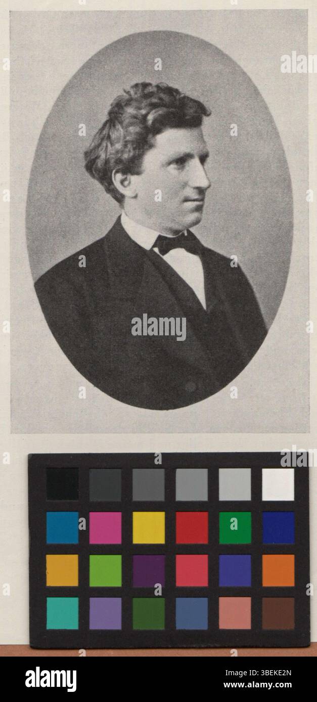 Questa riproduzione fotografica in bianco e nero tra il 1850 e il 1870 ritrae Anton Nonnenmacher. La riproduzione rappresenta una figura storica catturata nella fotografia del XIX secolo. Foto Stock