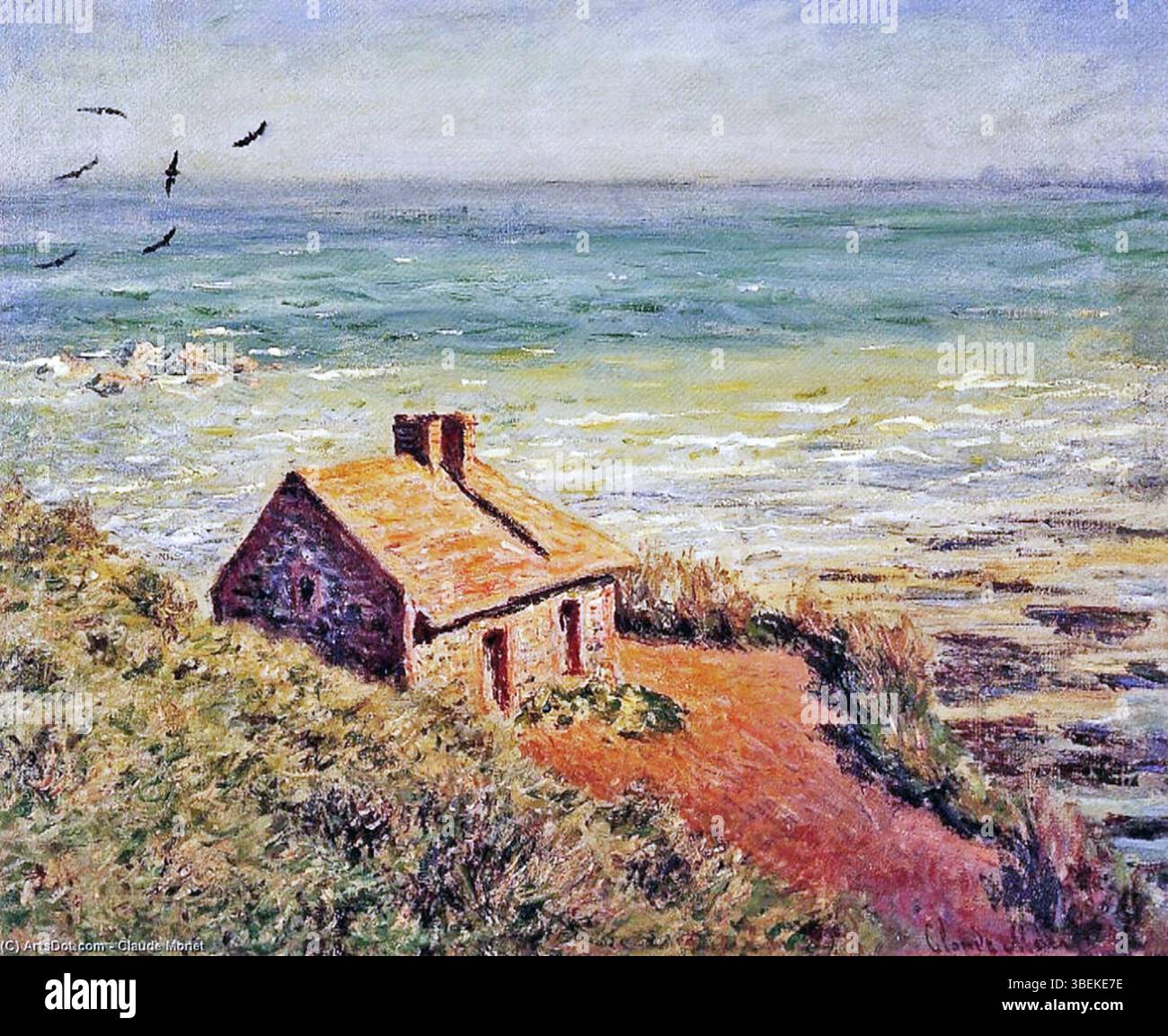 In "Monet w736", l'abilità di Claude Monet nel catturare la luce naturale attraverso delicati pennellate è evidente. Nato il 14 novembre 1840, le opere di Monet rimangono una parte definitiva dell'eredità impressionista, dando forma al corso dell'arte moderna. Foto Stock