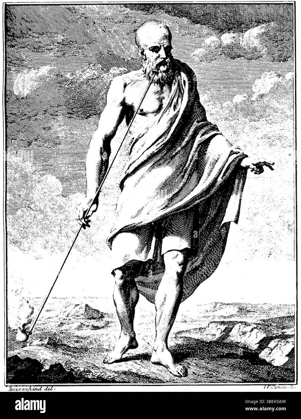 Immagine raffigurante un pellegrino islamico, pubblicata da Baurenfeind & I.F. Clemens, che mostra un abbigliamento tradizionale associato al pellegrinaggio. Foto Stock